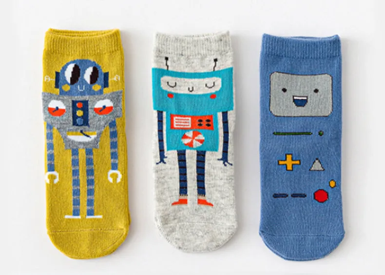 3 Pack Kids' Socks | Cotton | Robot