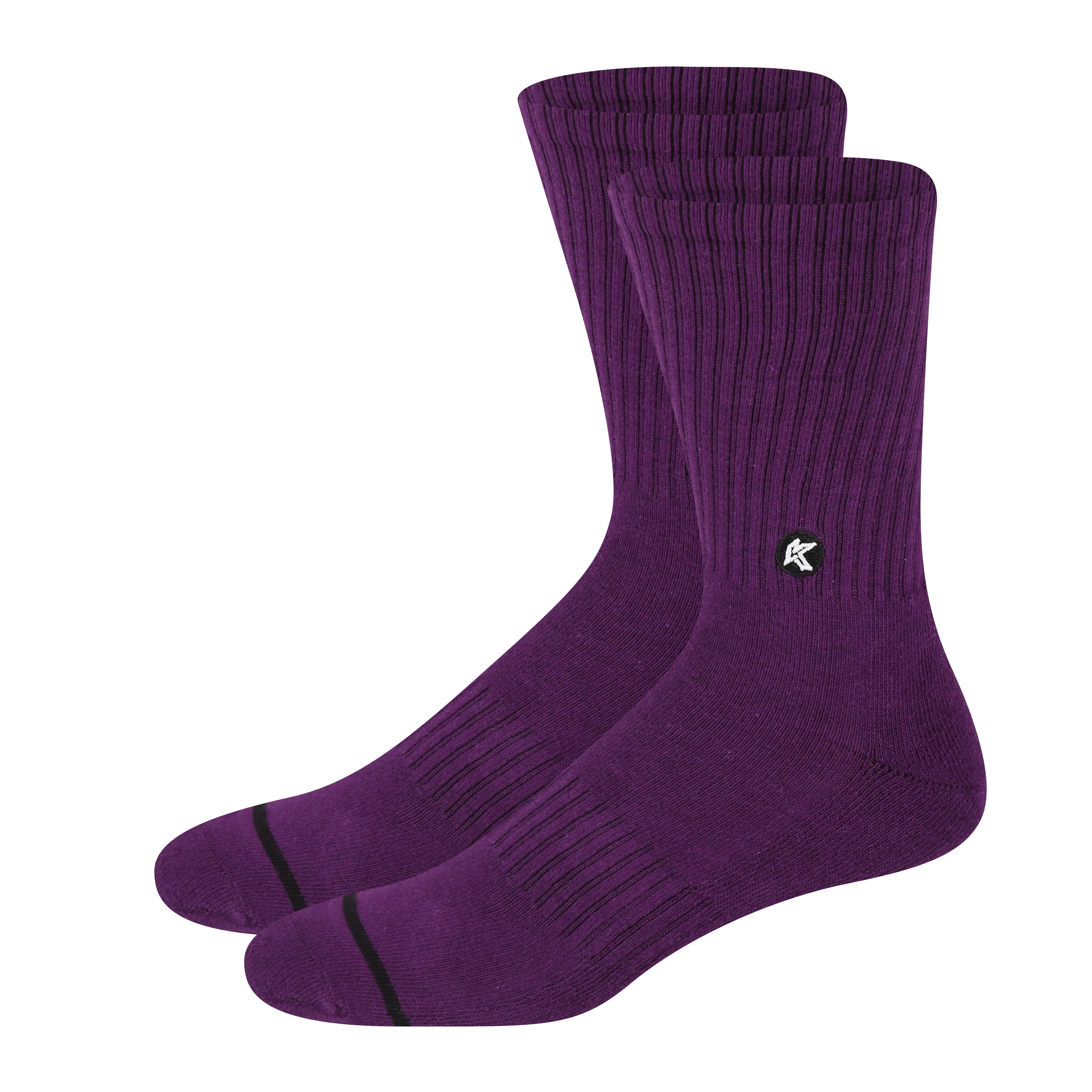 3 Pack Plum Crew Sock