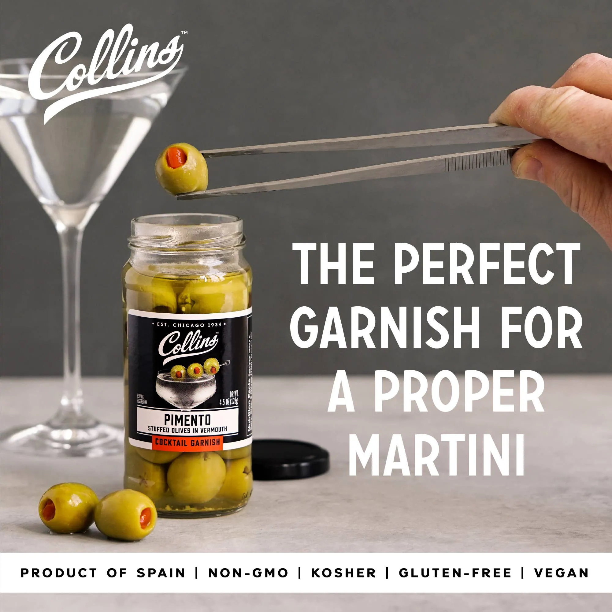 5 oz Vermouth Martini Pimento Olives by Collins