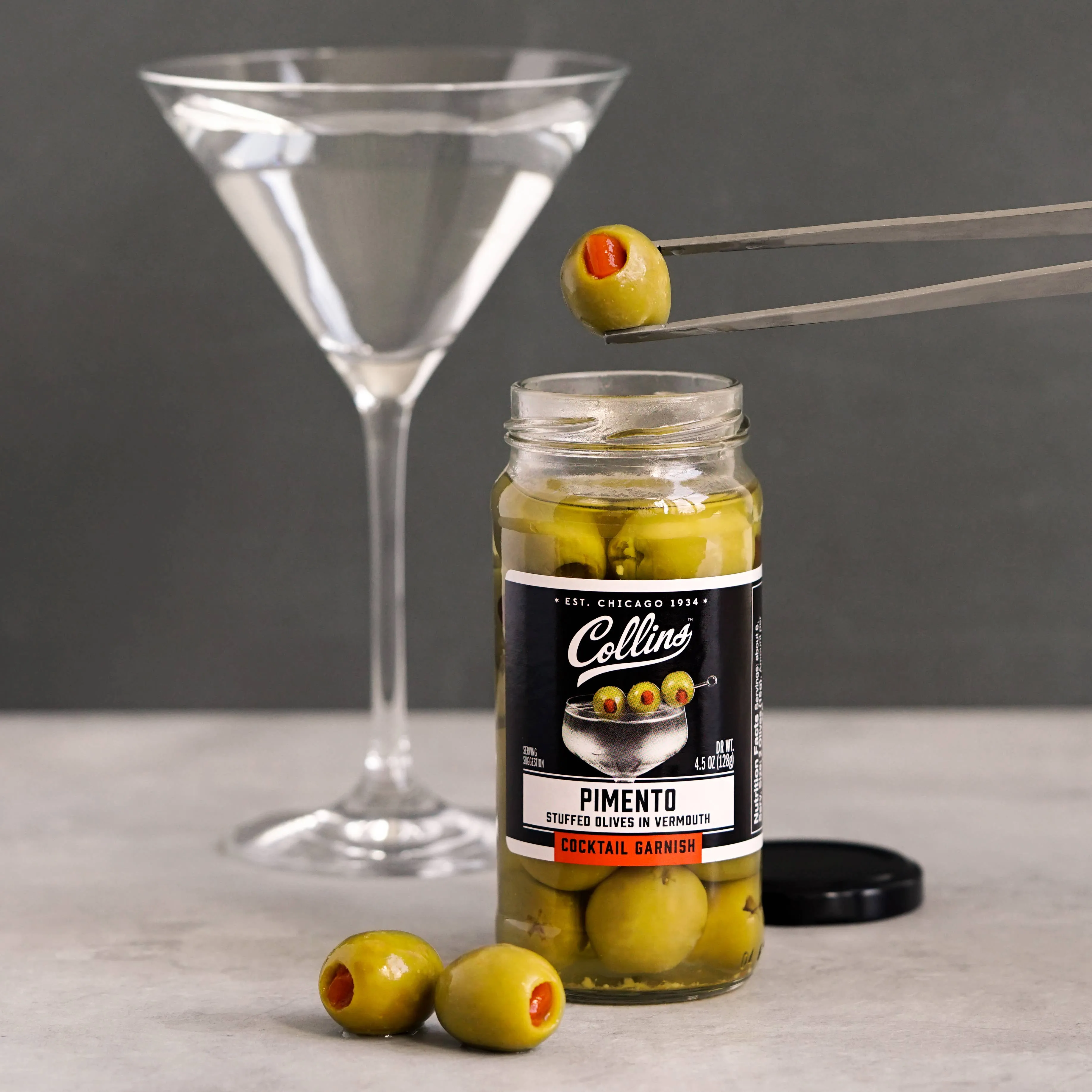 5 oz Vermouth Martini Pimento Olives by Collins