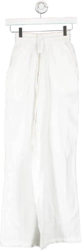 Accessorize Crinkle Beach Trousers White UK XS