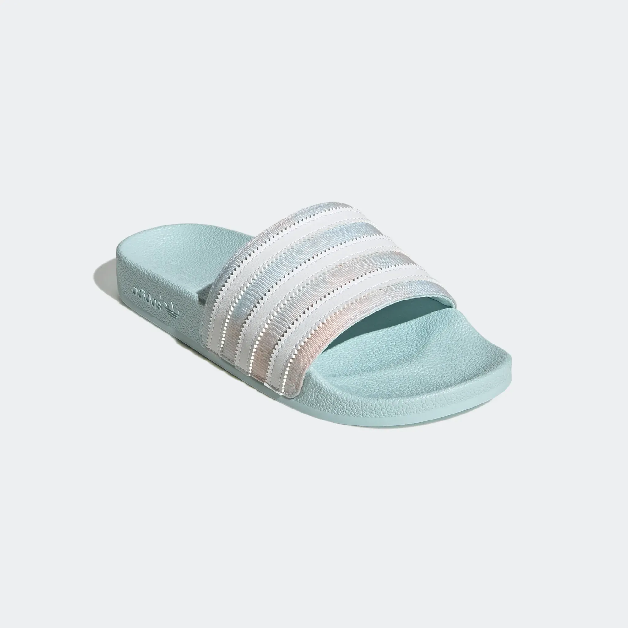 Adidas Women's Adilette Slides - Almost Blue / Cloud White / Core Black