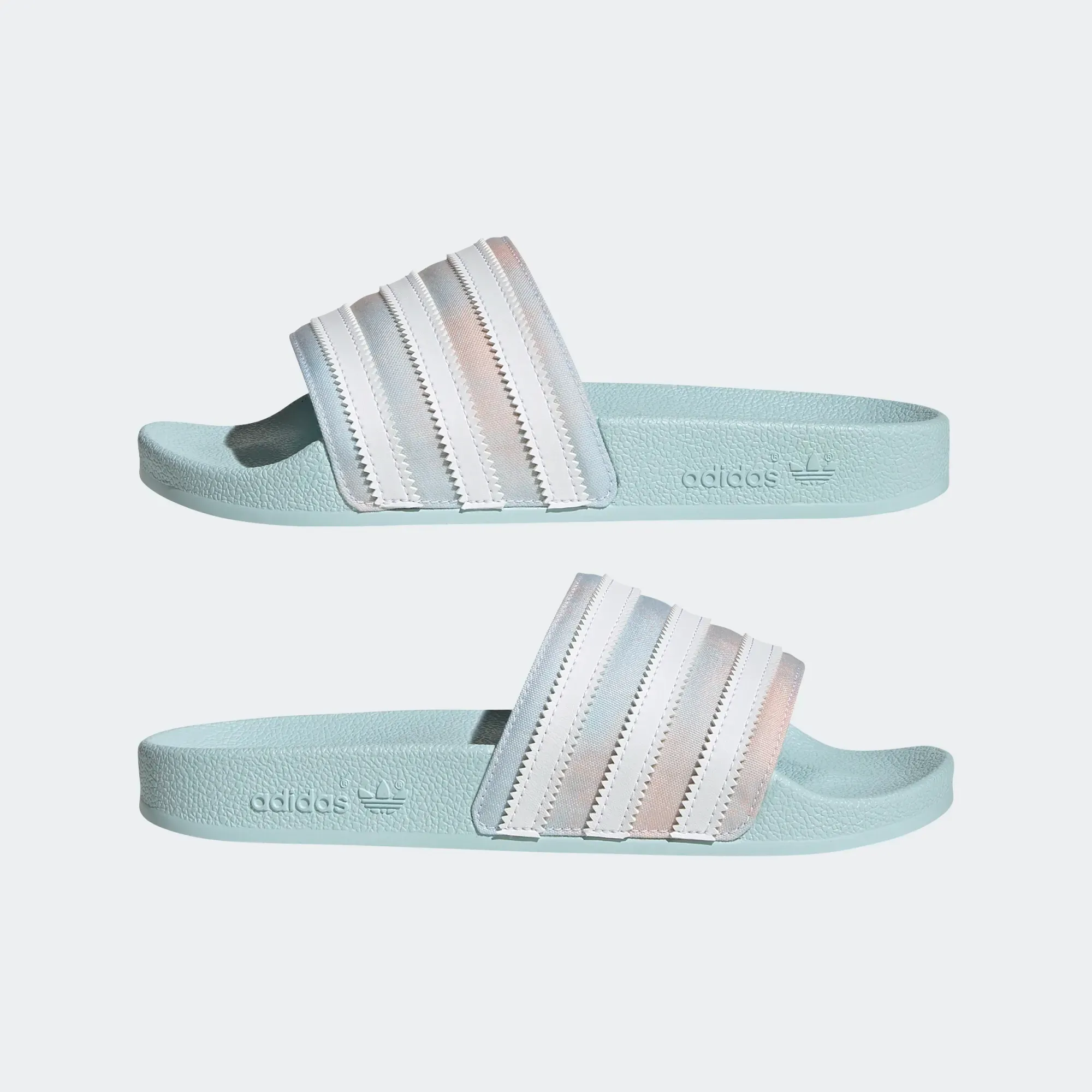 Adidas Women's Adilette Slides - Almost Blue / Cloud White / Core Black