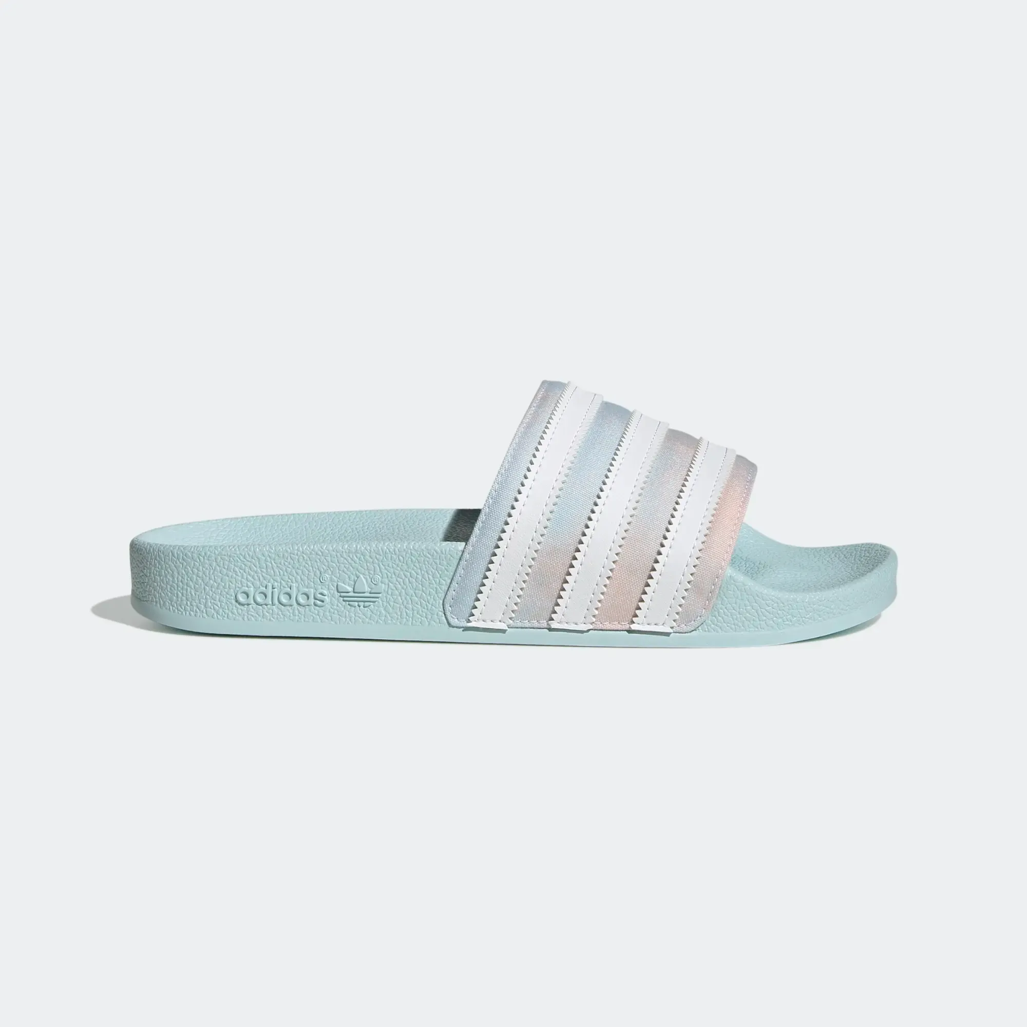 Adidas Women's Adilette Slides - Almost Blue / Cloud White / Core Black