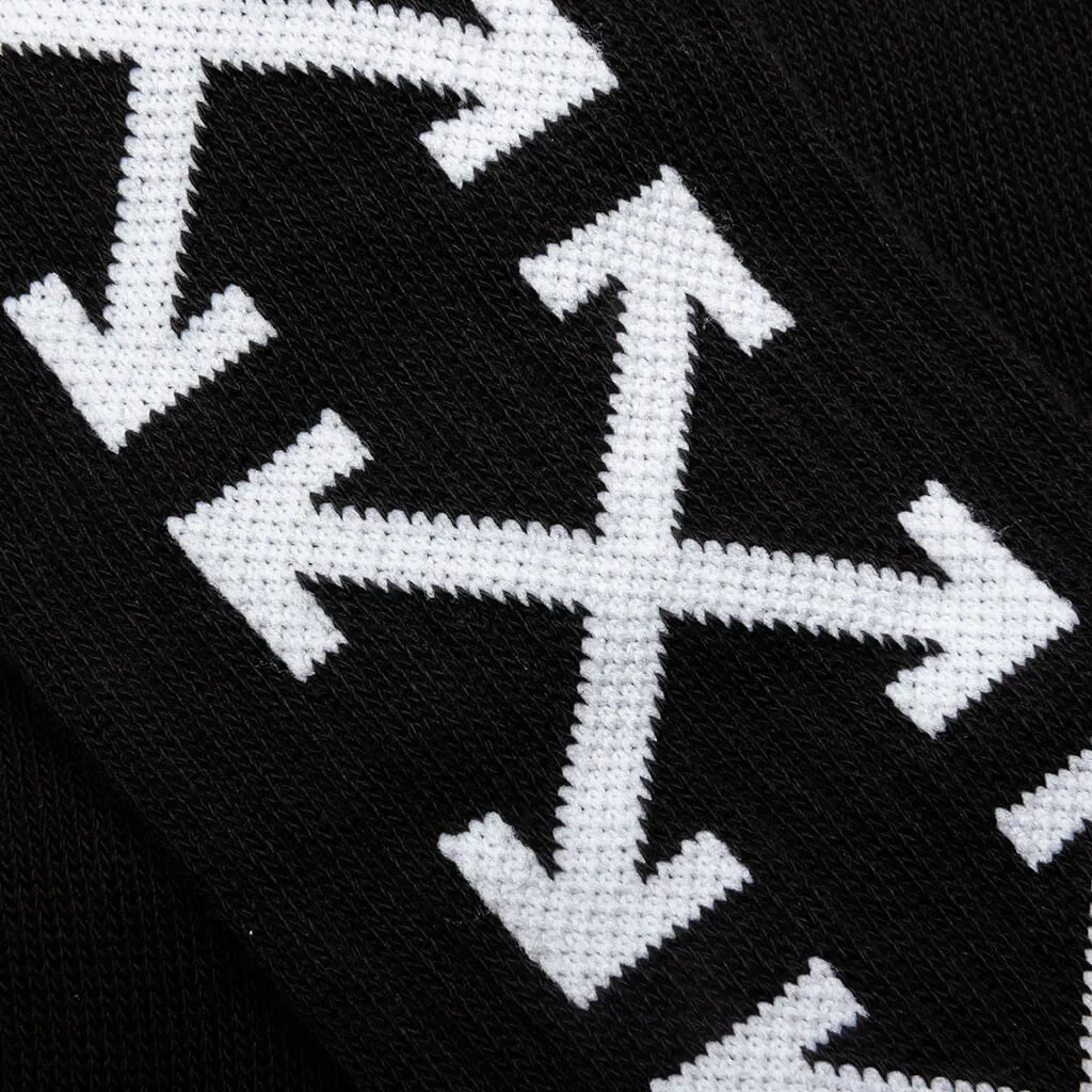 Arrow Mid Length Socks - Black/White