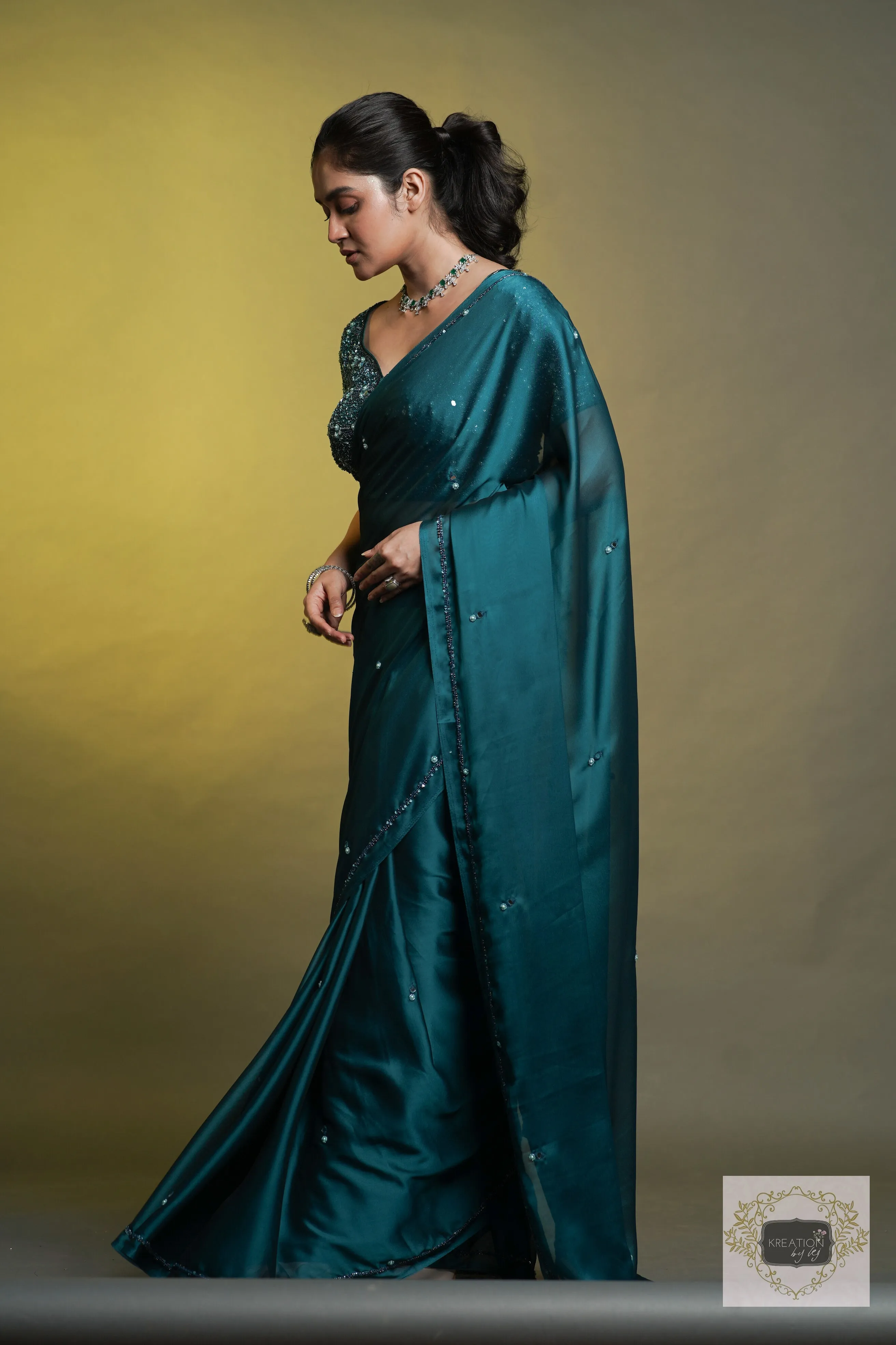 Azure Blue Cocktail Saree