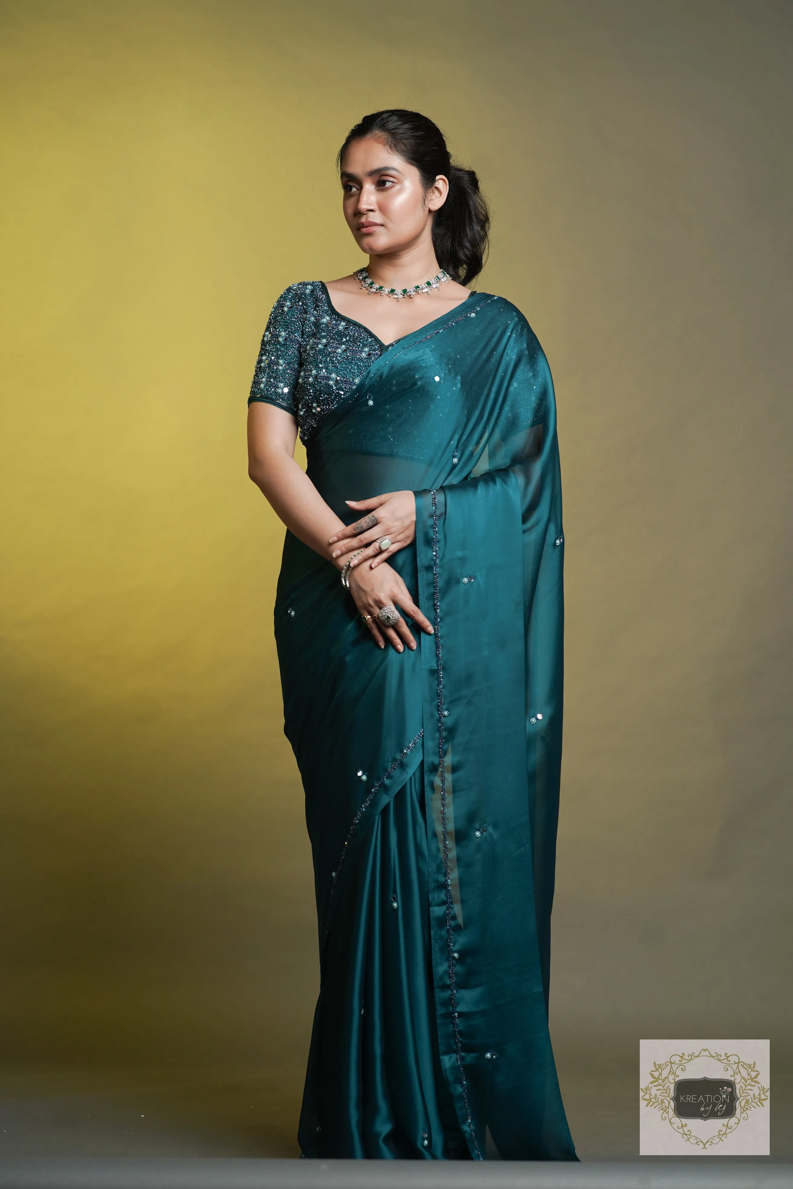 Azure Blue Cocktail Saree