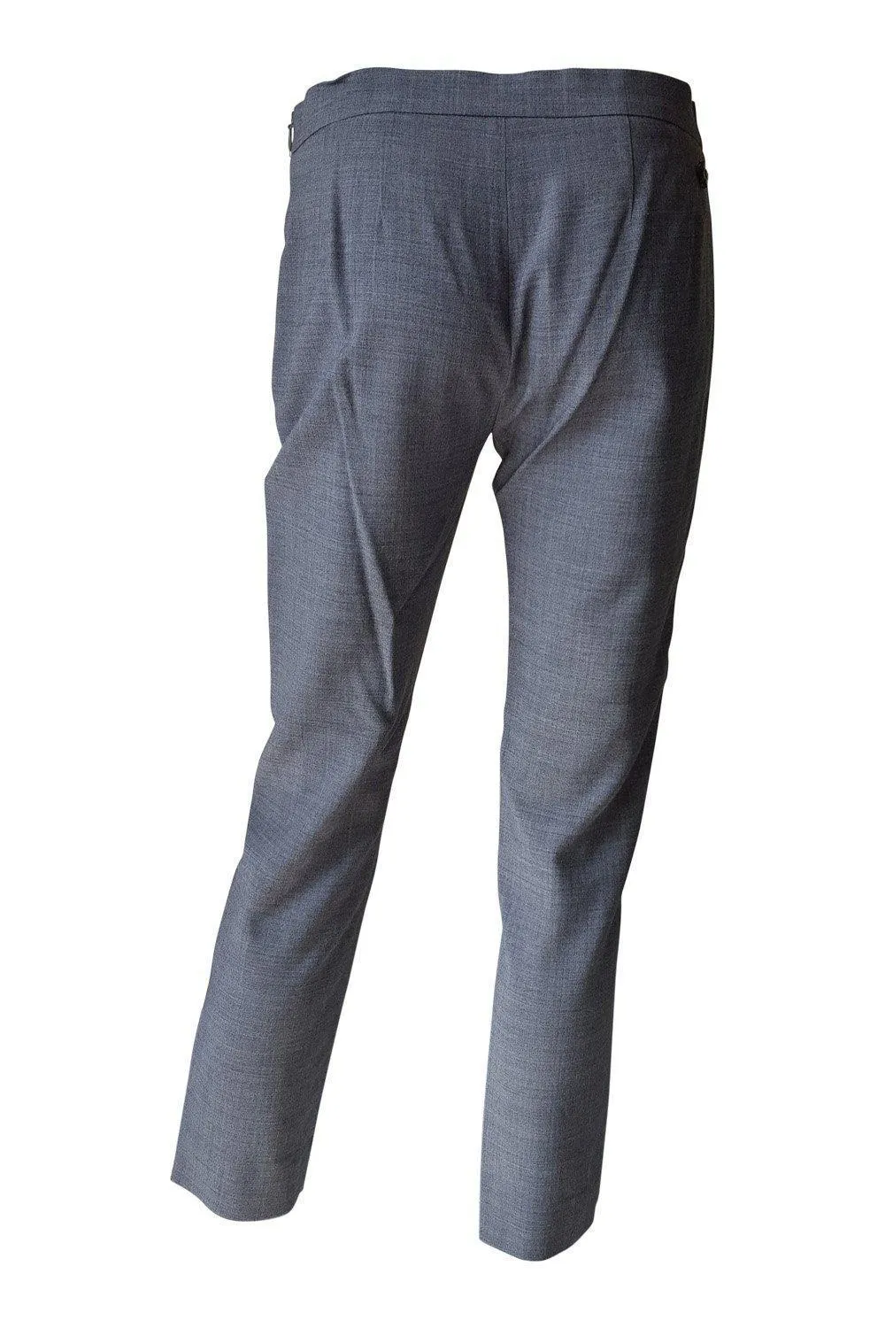 BALLANTYNE Grey Wool Blend Straight Leg Cropped Trousers (UK 8)