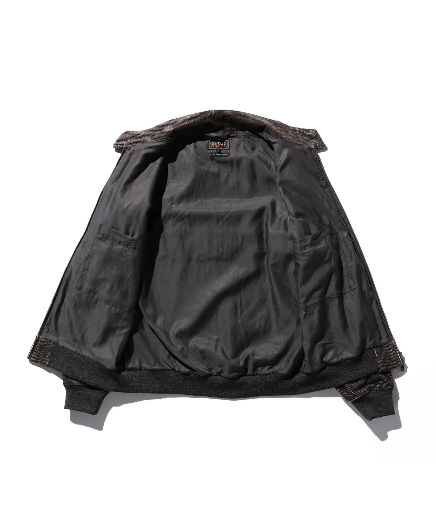 BEAMS PLUS Harrington Jacket Corduroy Print Charcoal