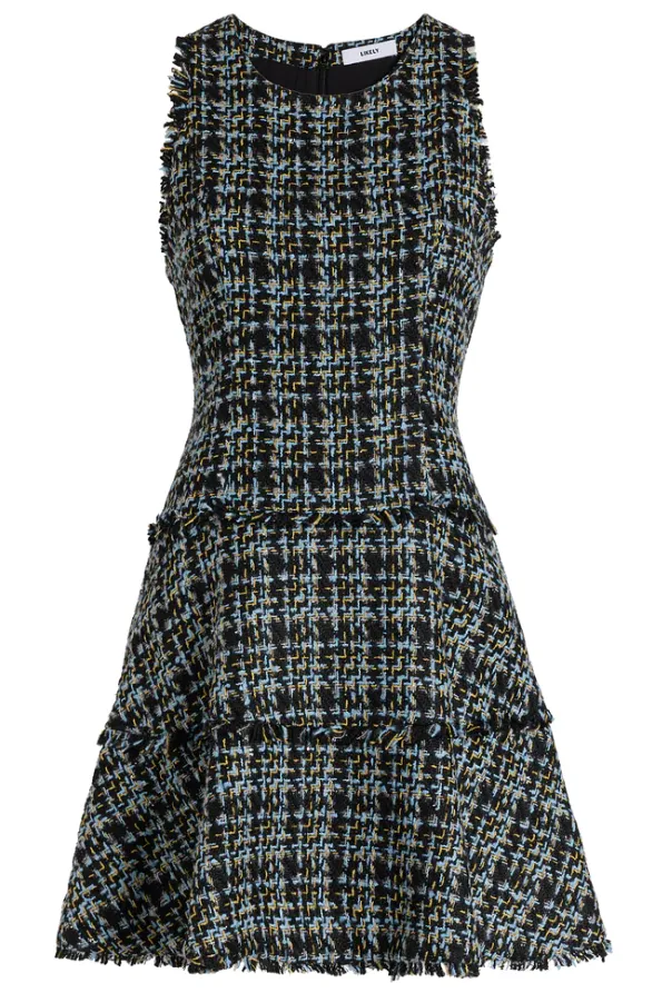 Black/Blue multi Tweed Jewel dress