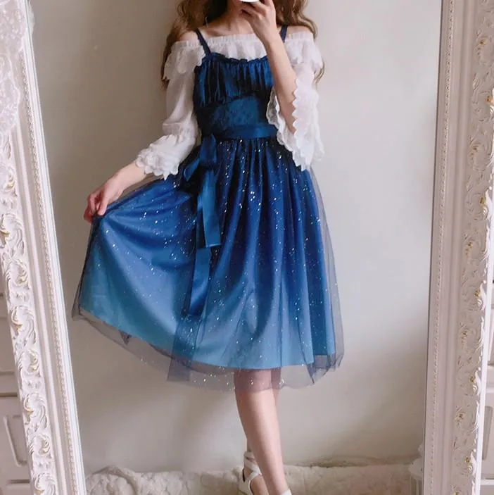 Blue Galaxy Stars Dress