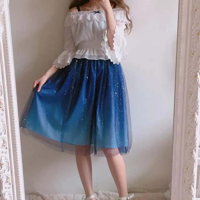 Blue Galaxy Stars Dress