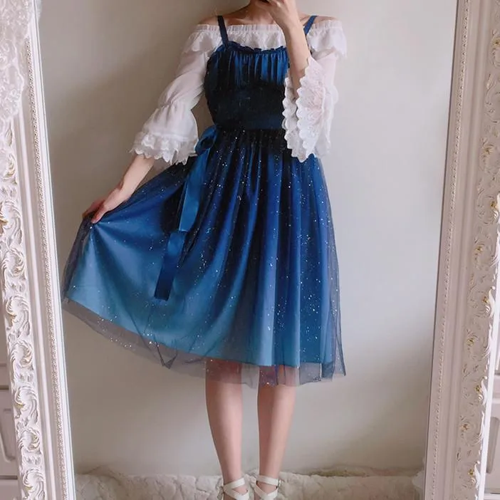 Blue Galaxy Stars Dress