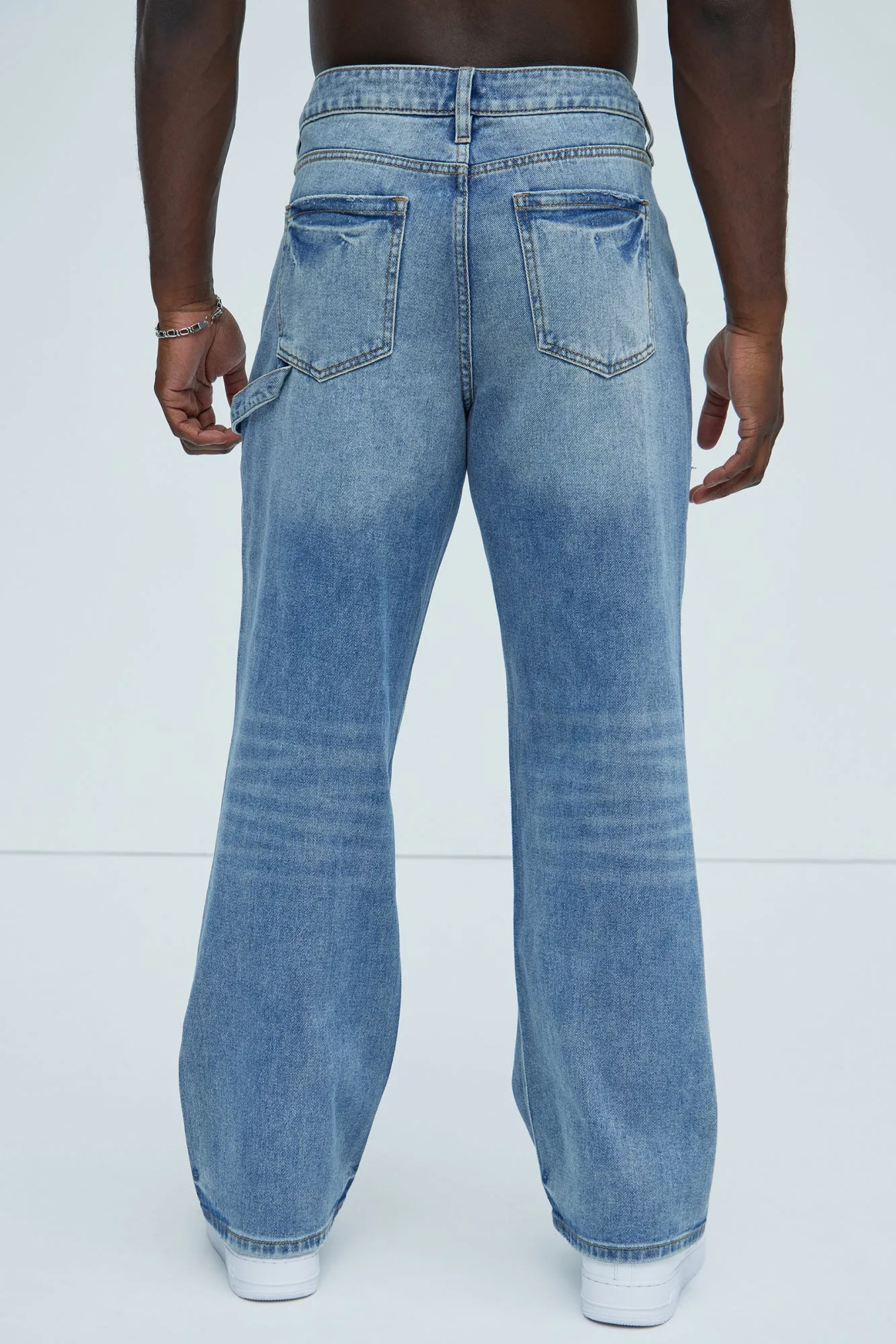 Bore Distressed Carpenter Jeans - Blue Wash