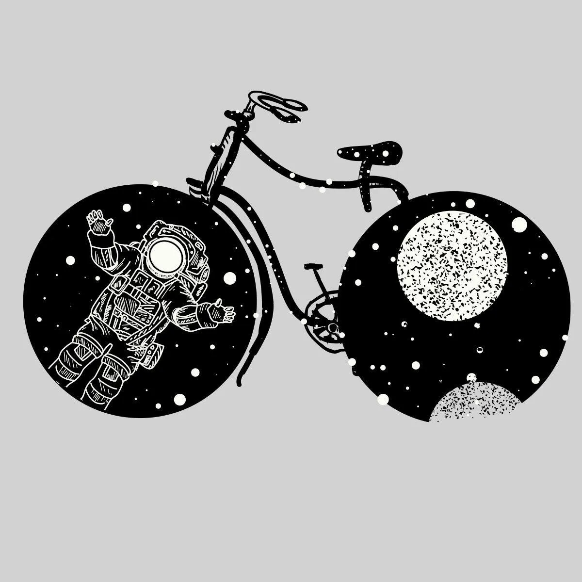 Boundless Universe Melting Abstract T-Shirt Design for all bicycle lovers