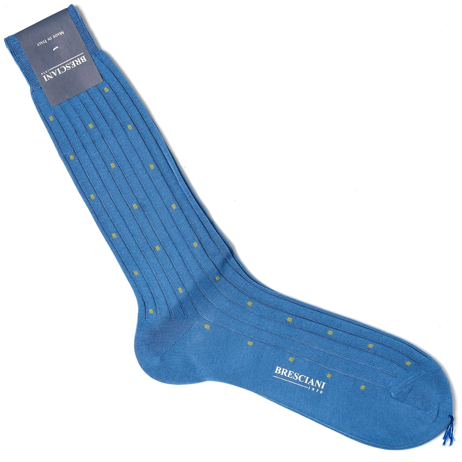 BRESCIANI Cotton Polka Dot Design Mid Calf Length Socks M-L