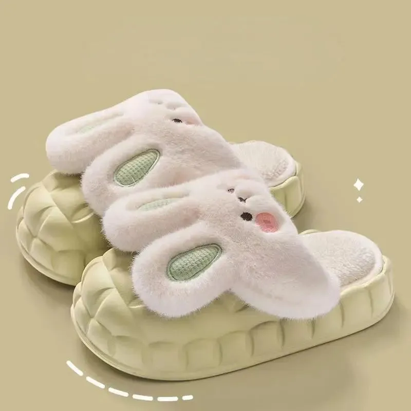 Bunny Rabbit Winter Fluffy Home Slippers W368