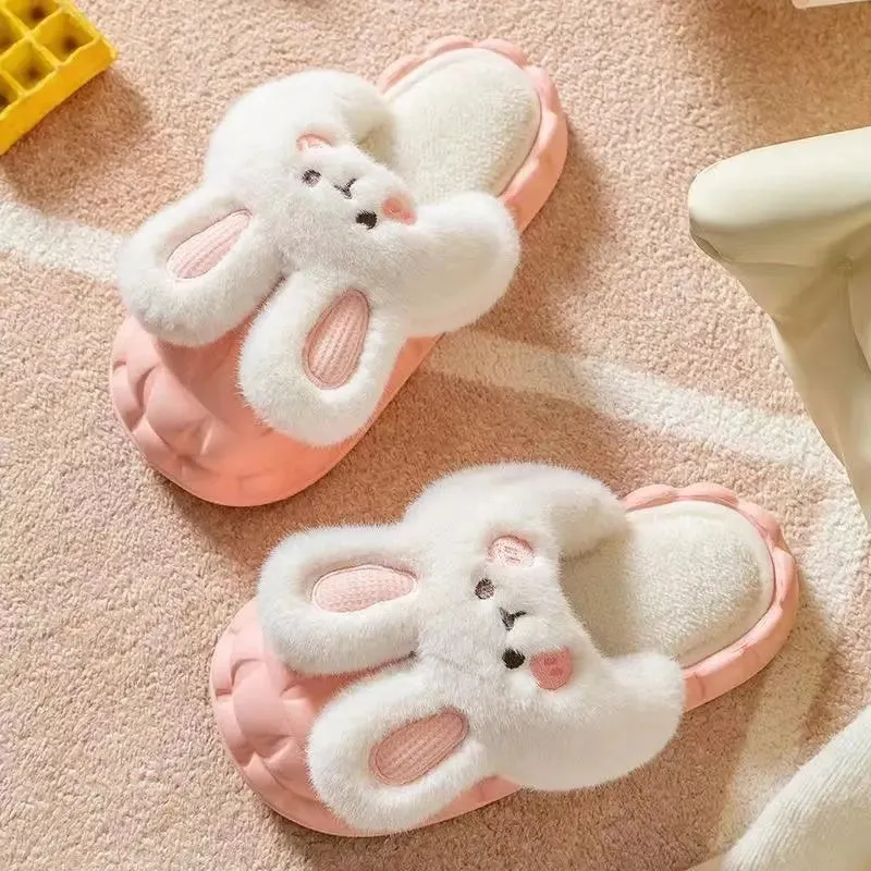 Bunny Rabbit Winter Fluffy Home Slippers W368