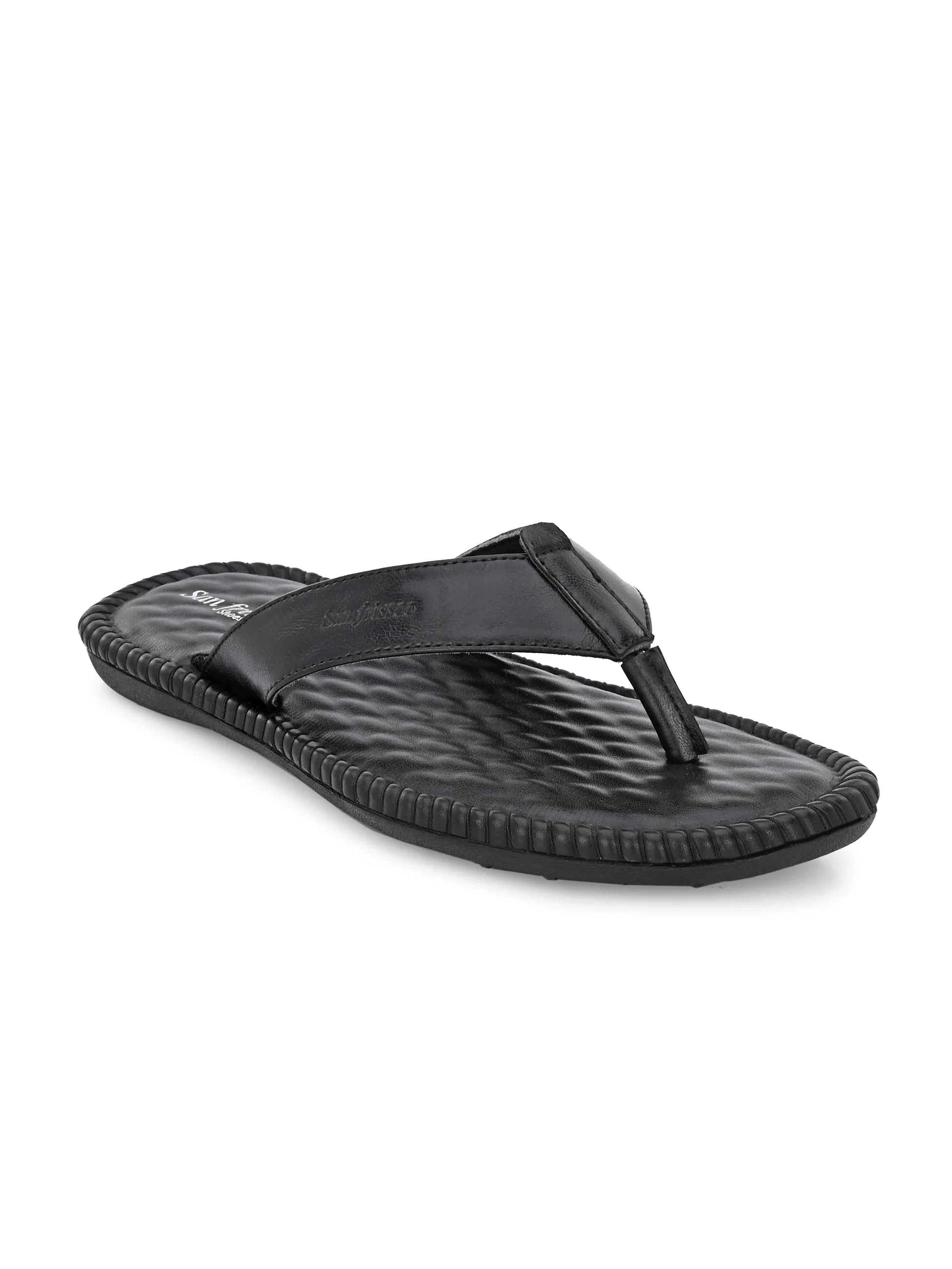 Canva Black Thong Slippers