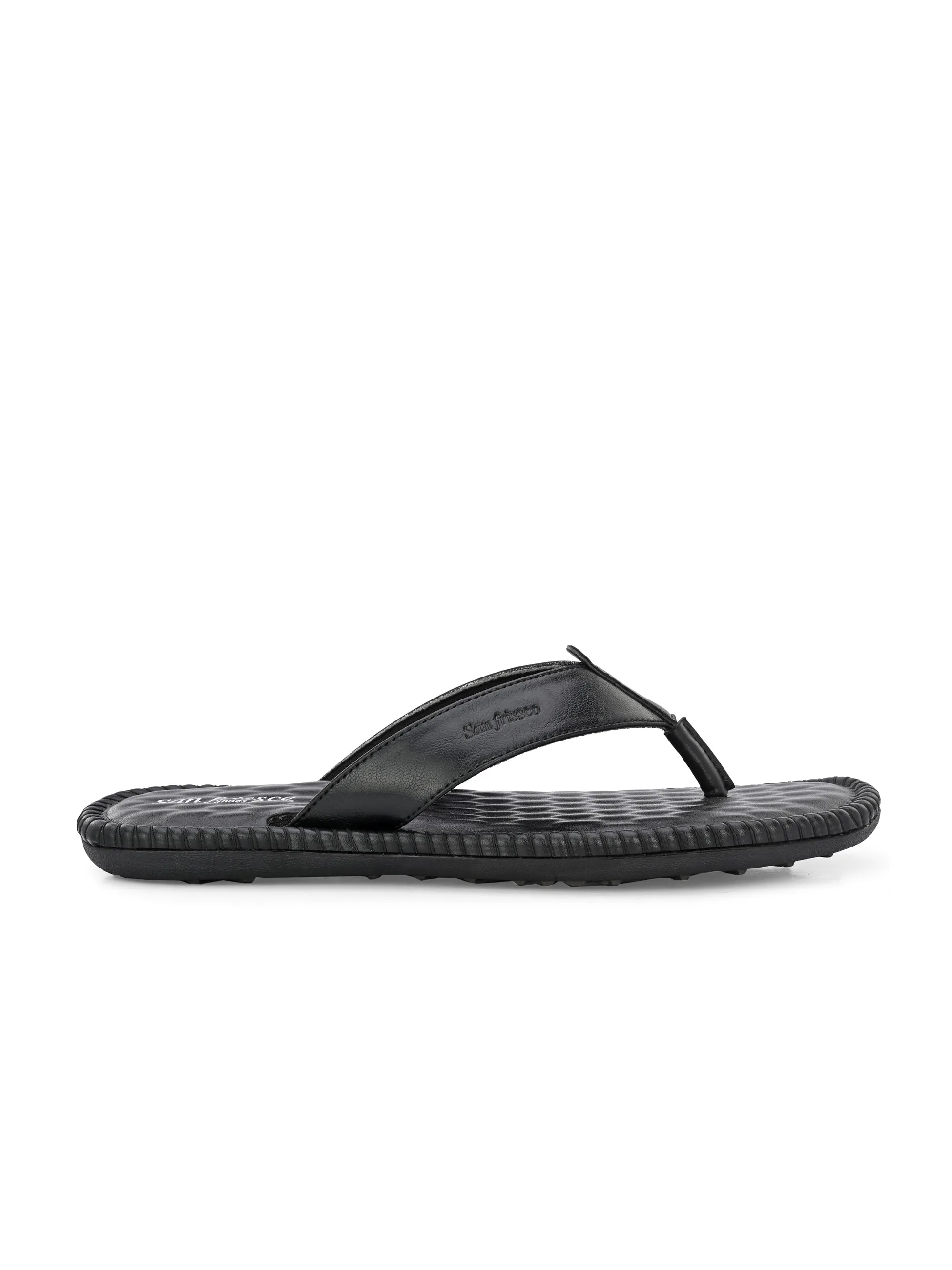 Canva Black Thong Slippers