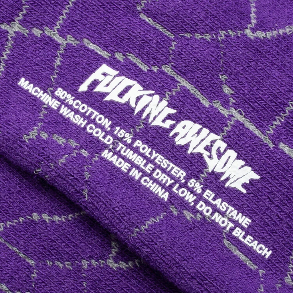 Crackle Sock - Purple/Reflective