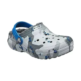 Crocs Kids' Classic Fuzz-Lined - Light Grey/Camo