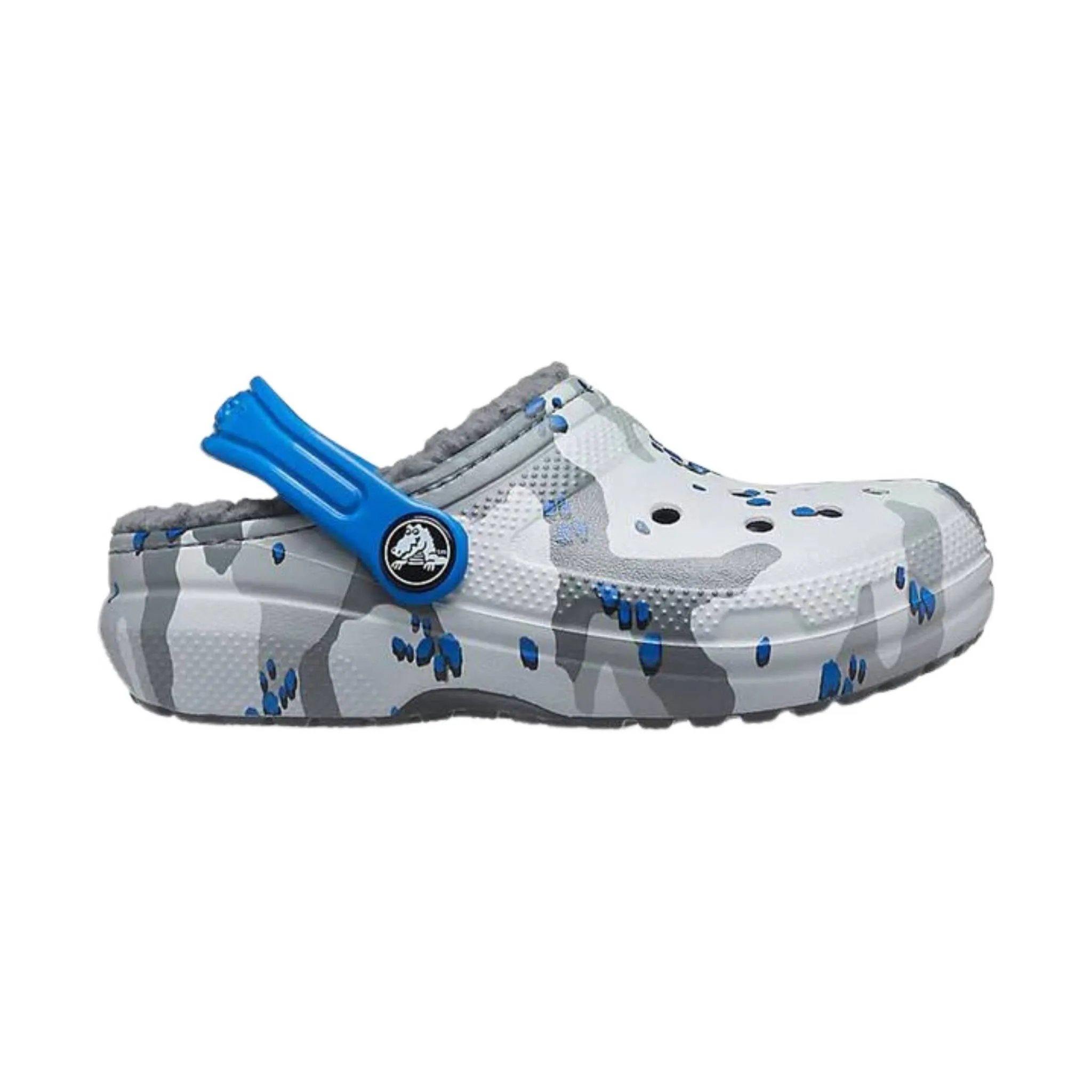 Crocs Kids' Classic Fuzz-Lined - Light Grey/Camo