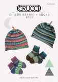 Crucci Childs 4ply Beanie   Socks Knitting Pattern #2214