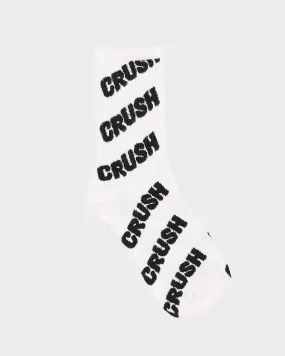 Crush All Over Patterned White Socks