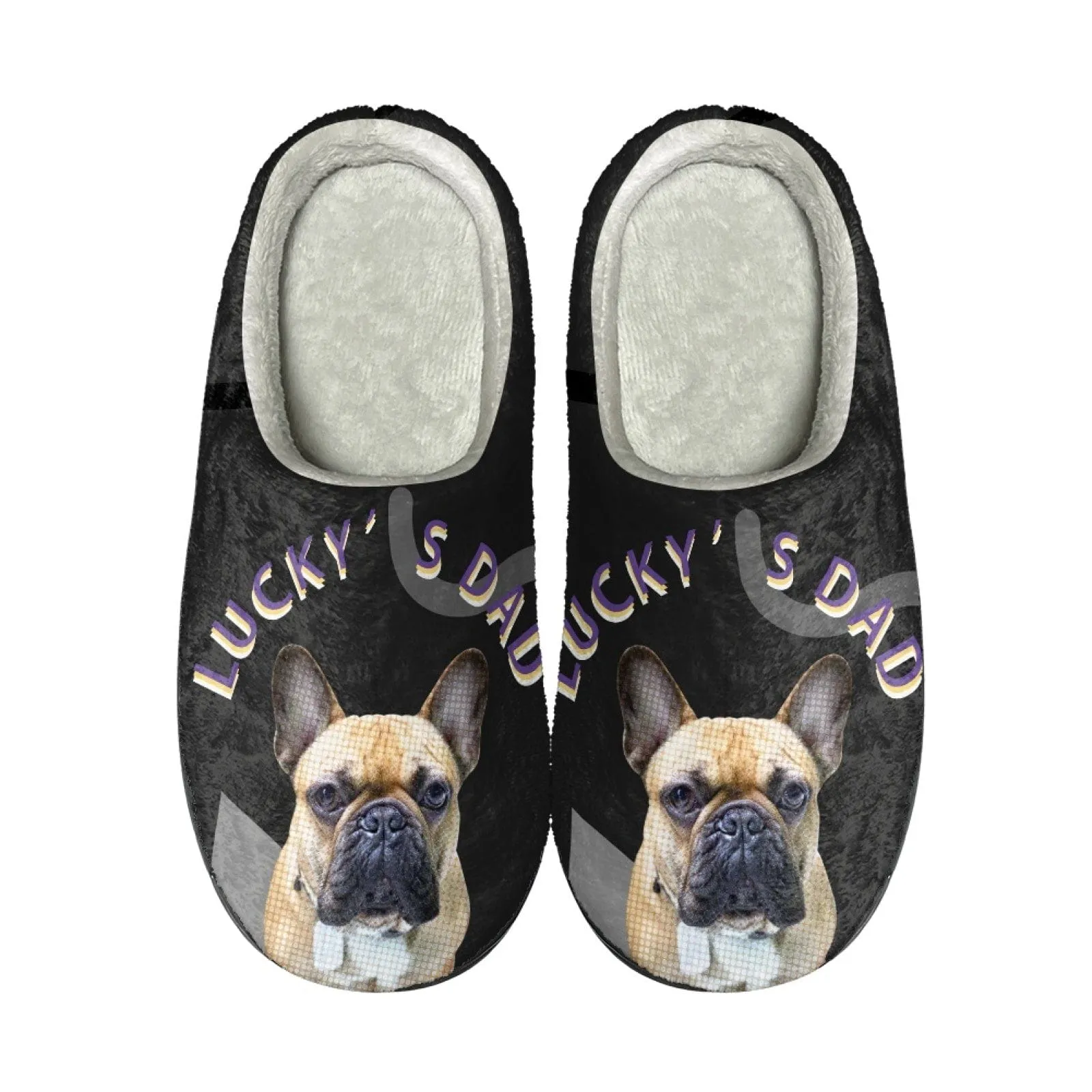 Custom Pet Face&Text Multicolor Cotton Slippers for Adult&Kids Personalized Non-Slip Slippers Warm House Shoes