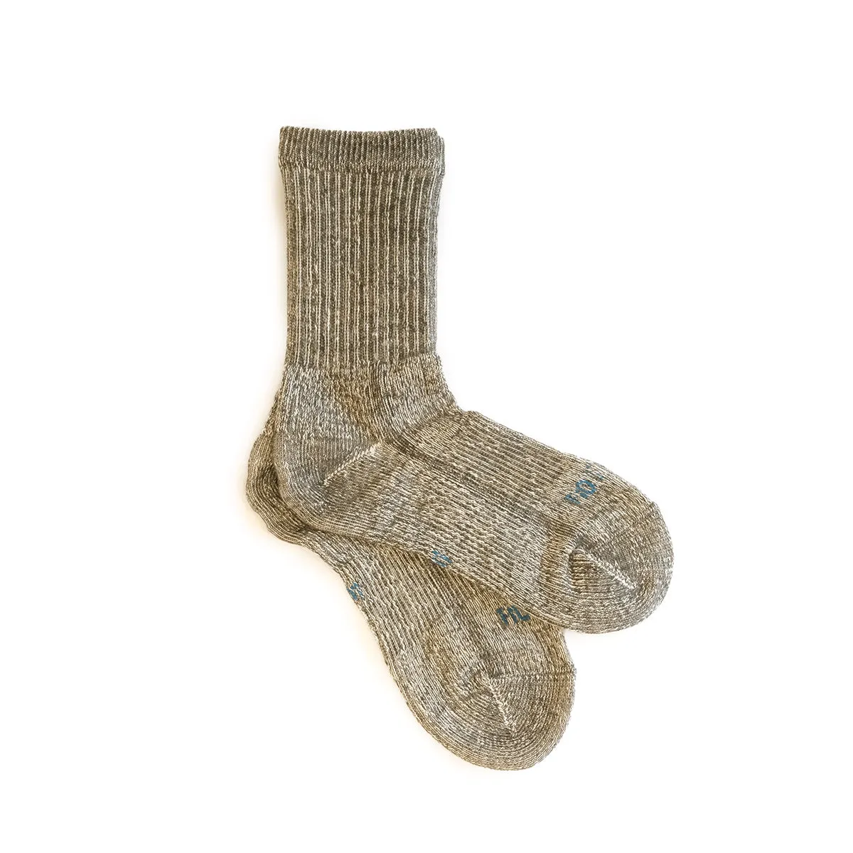 Double Face Mini Crew Socks "Organic Cotton" - Olive