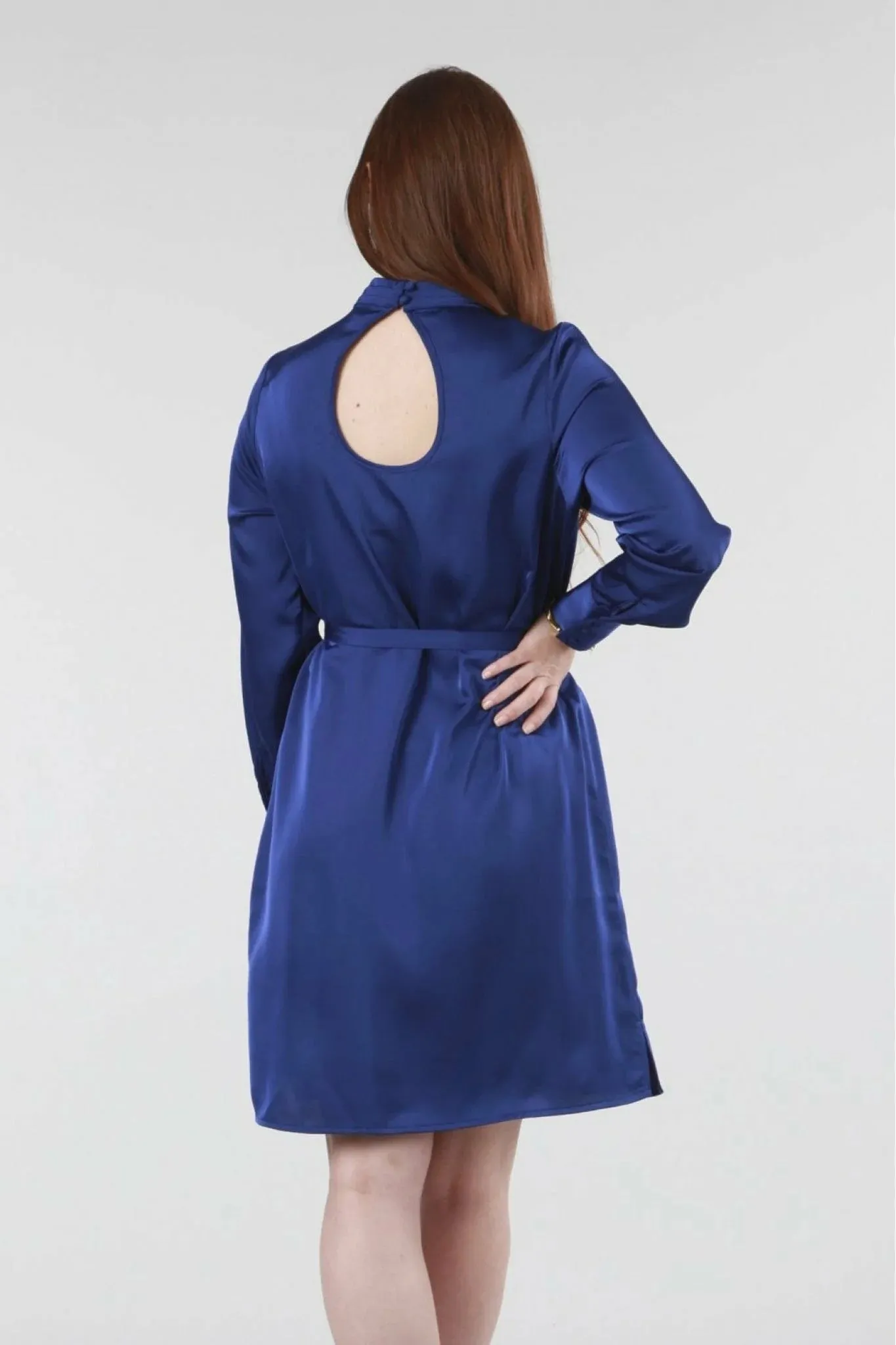 Double Second Royal Blue Belted Shift Dress