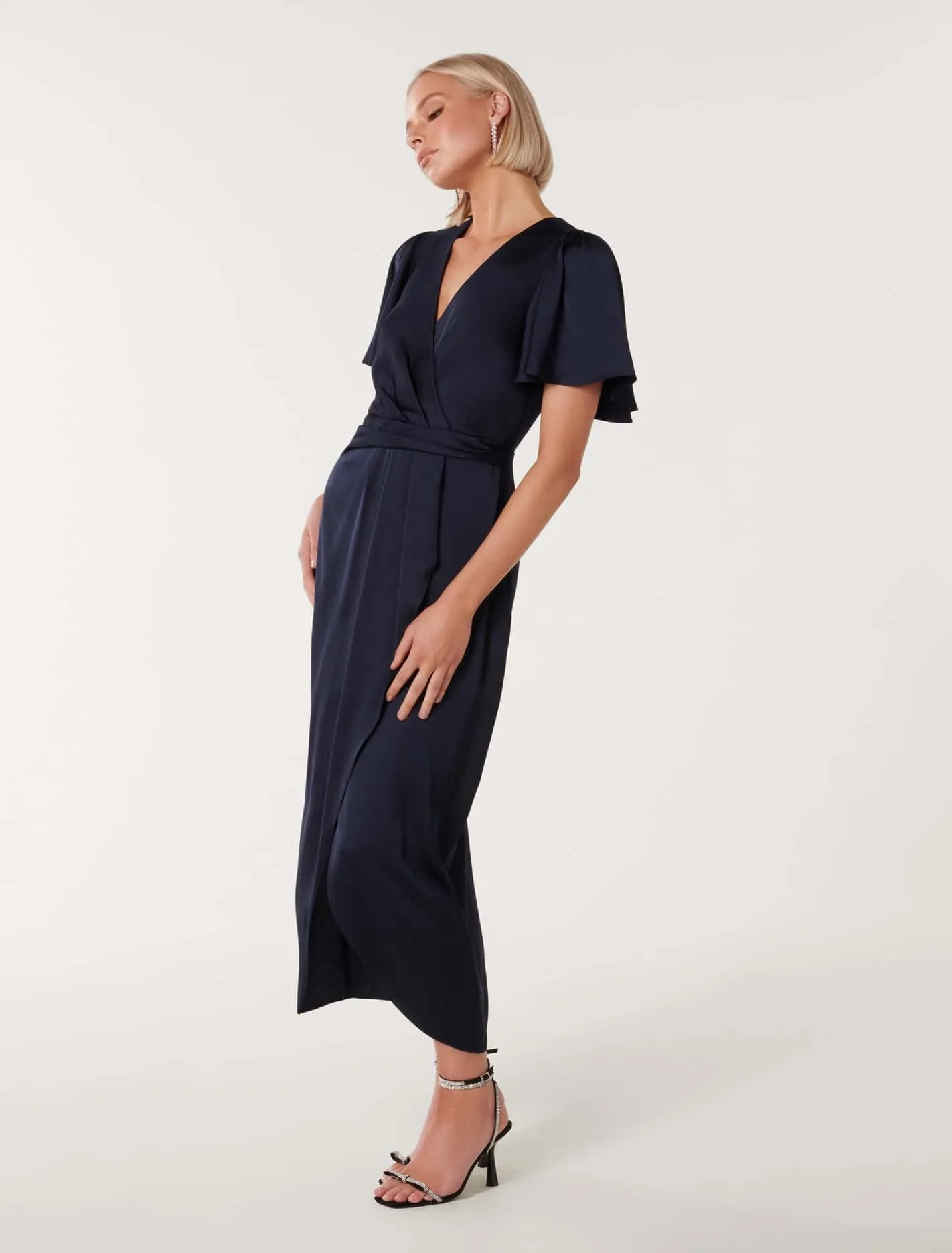 Estelle Flutter Sleeve Midi Dress