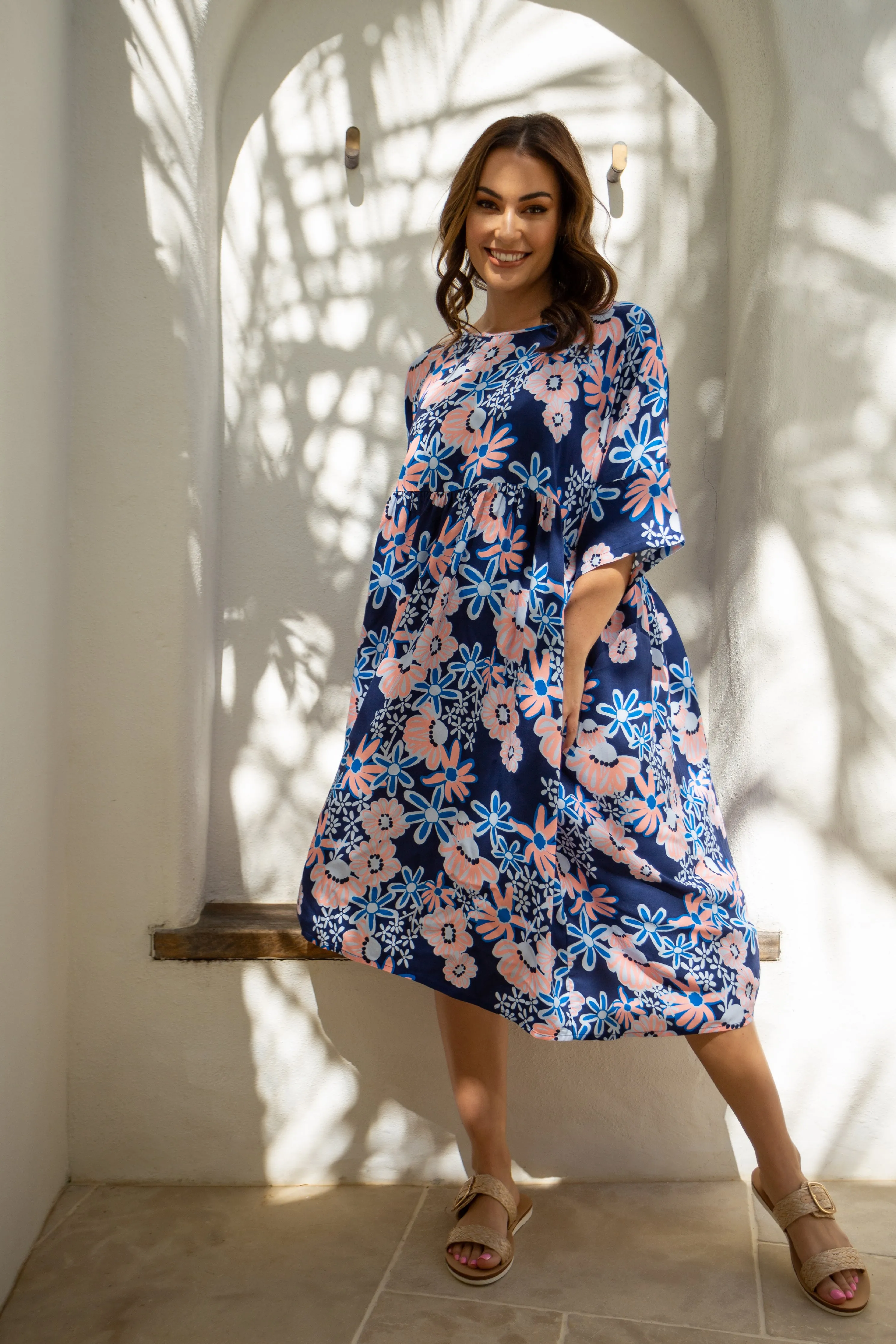 FINAL SALE Mayfair Dress in Floral Harvest