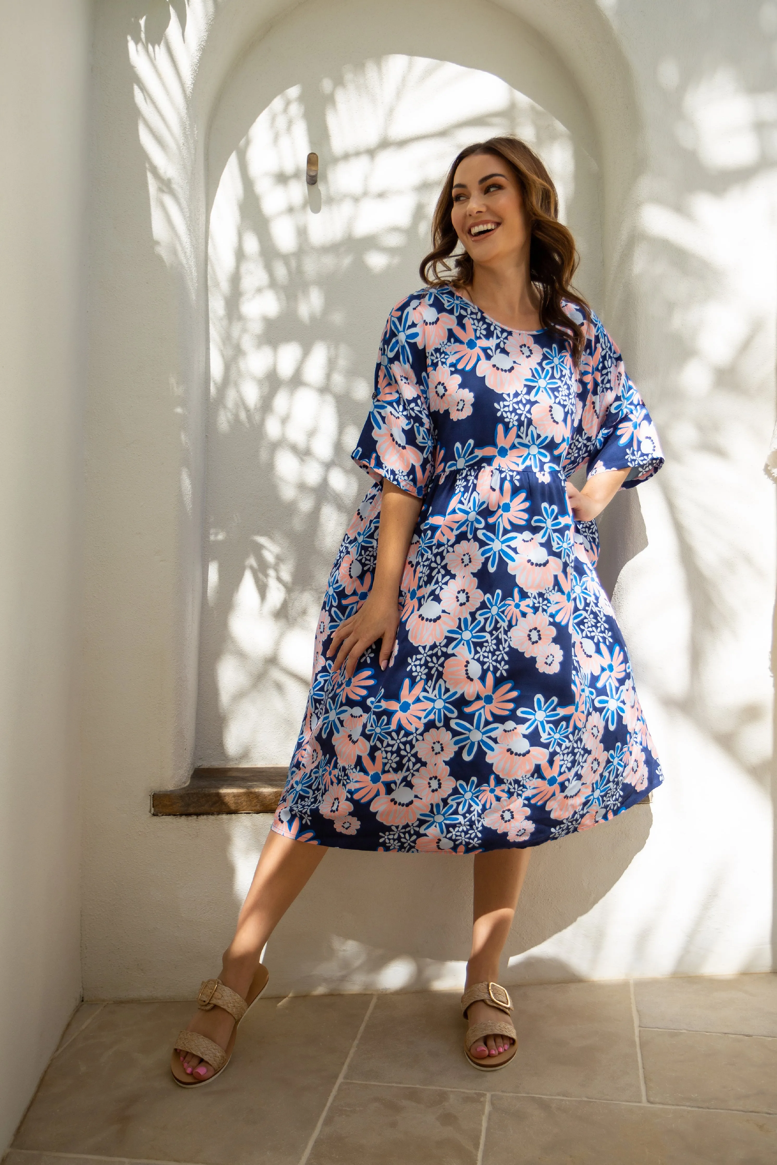 FINAL SALE Mayfair Dress in Floral Harvest