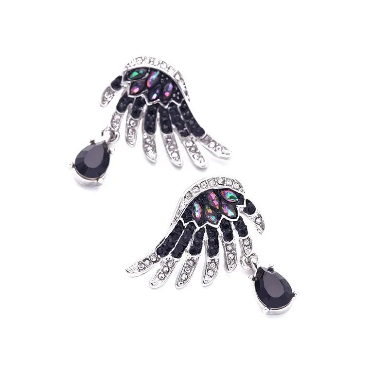 Gothic Stylish Crystal Embellished Wing Earring