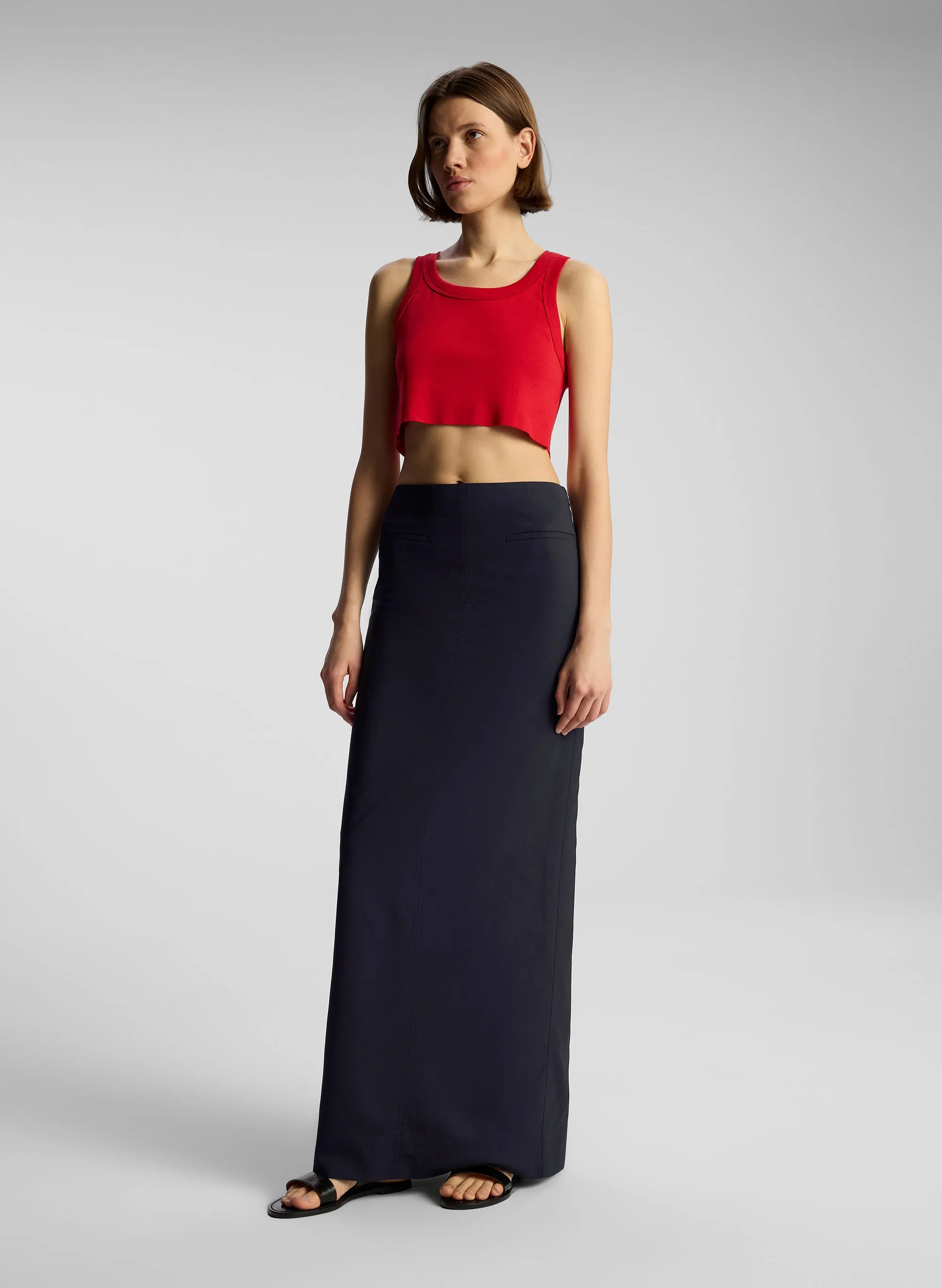 Halsey Cropped Cotton Rib Tank