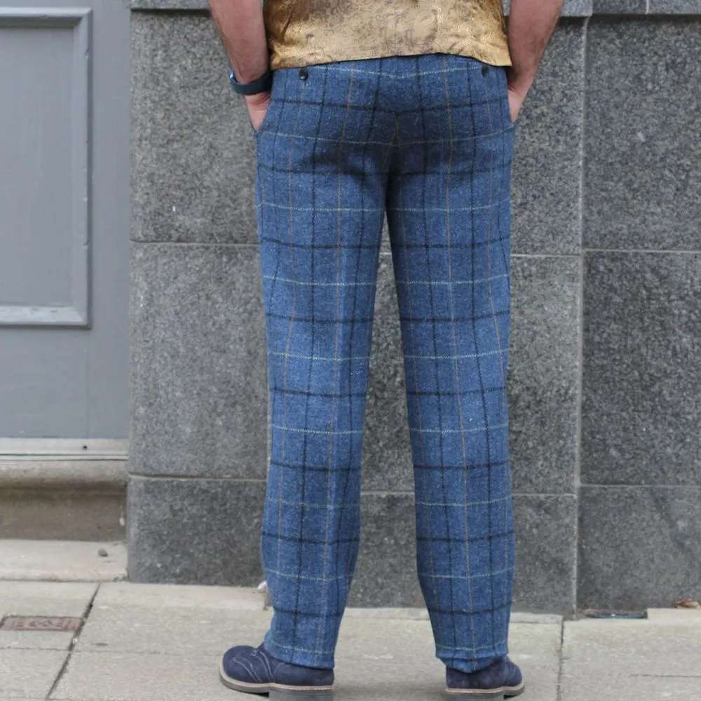 Harris Tweed Ensay Bule Marl Trouser>>