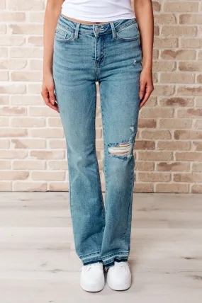 Isabella Mid Rise Distressed Bootcut Jeans