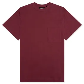 Jersey Braque Pocket Tee - Burgundy