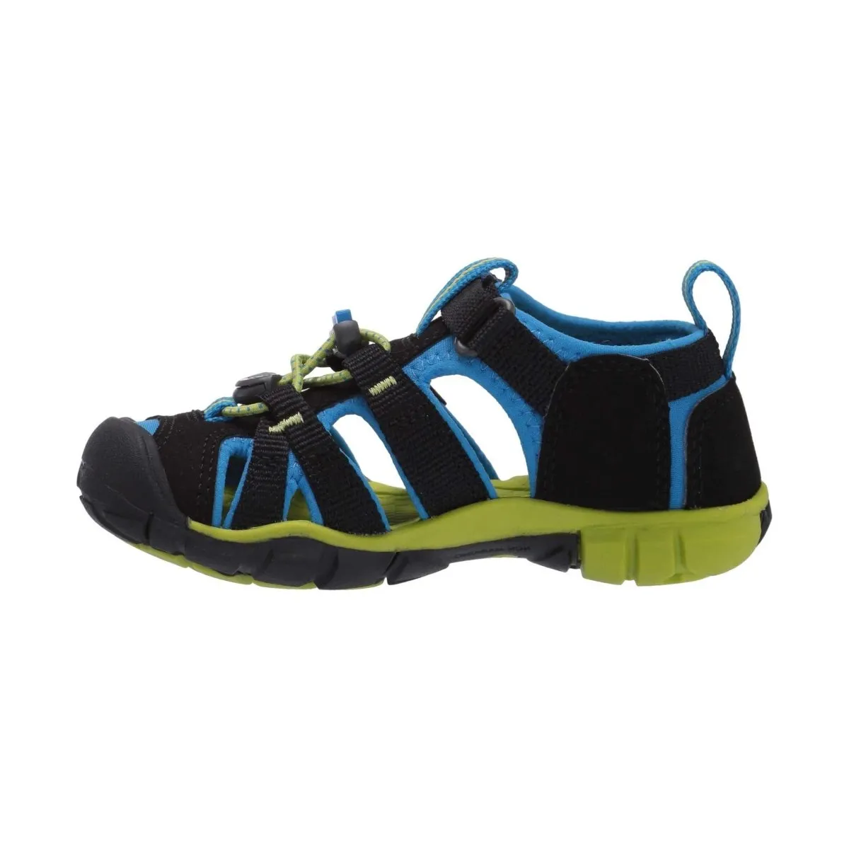 Keen Boy's (Sizes 8-13) Seacamp Black/Blue/Lime