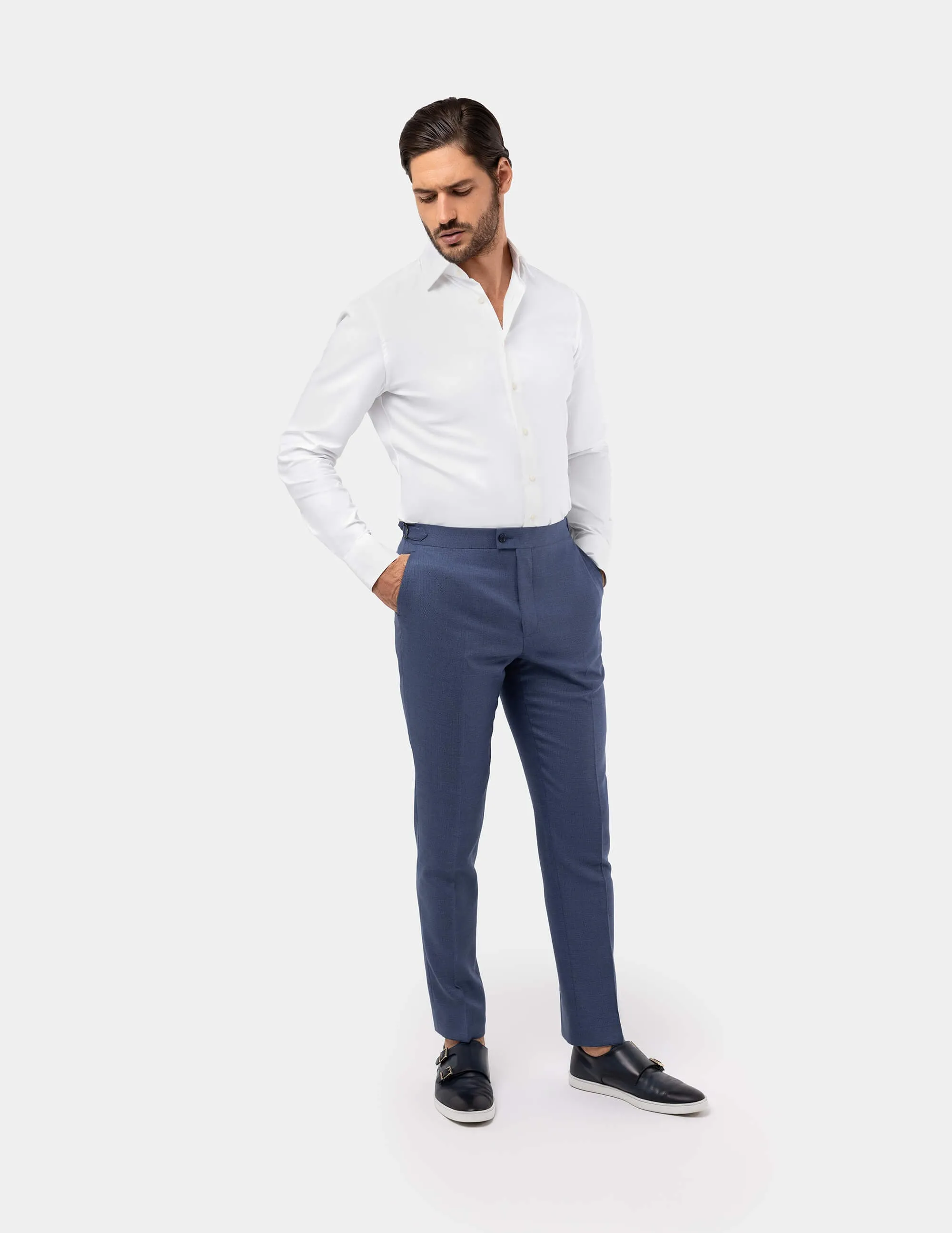 Light Blue Wool Trousers