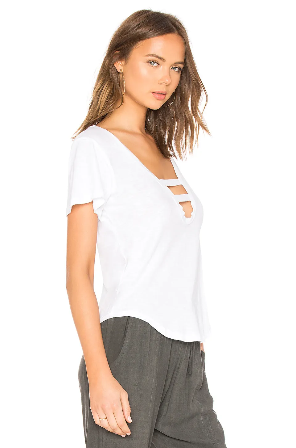 LNA Tara V Neck Tee Shirt