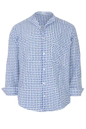 Men's Cotton Shirt in Blue Diamond