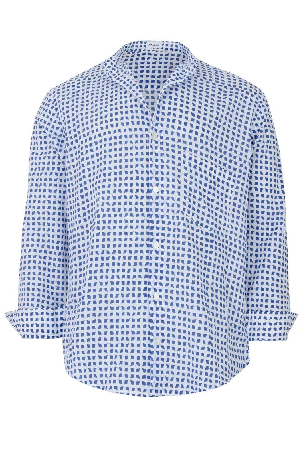 Men's Cotton Shirt in Blue Diamond