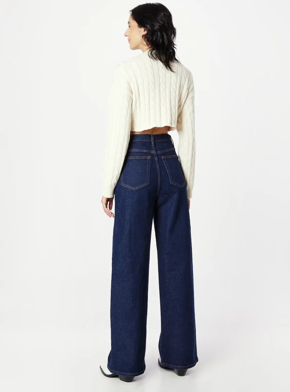 Midnight Blue Wide Leg High Rise Jeans