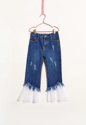 Net Hem Tassel Jeans