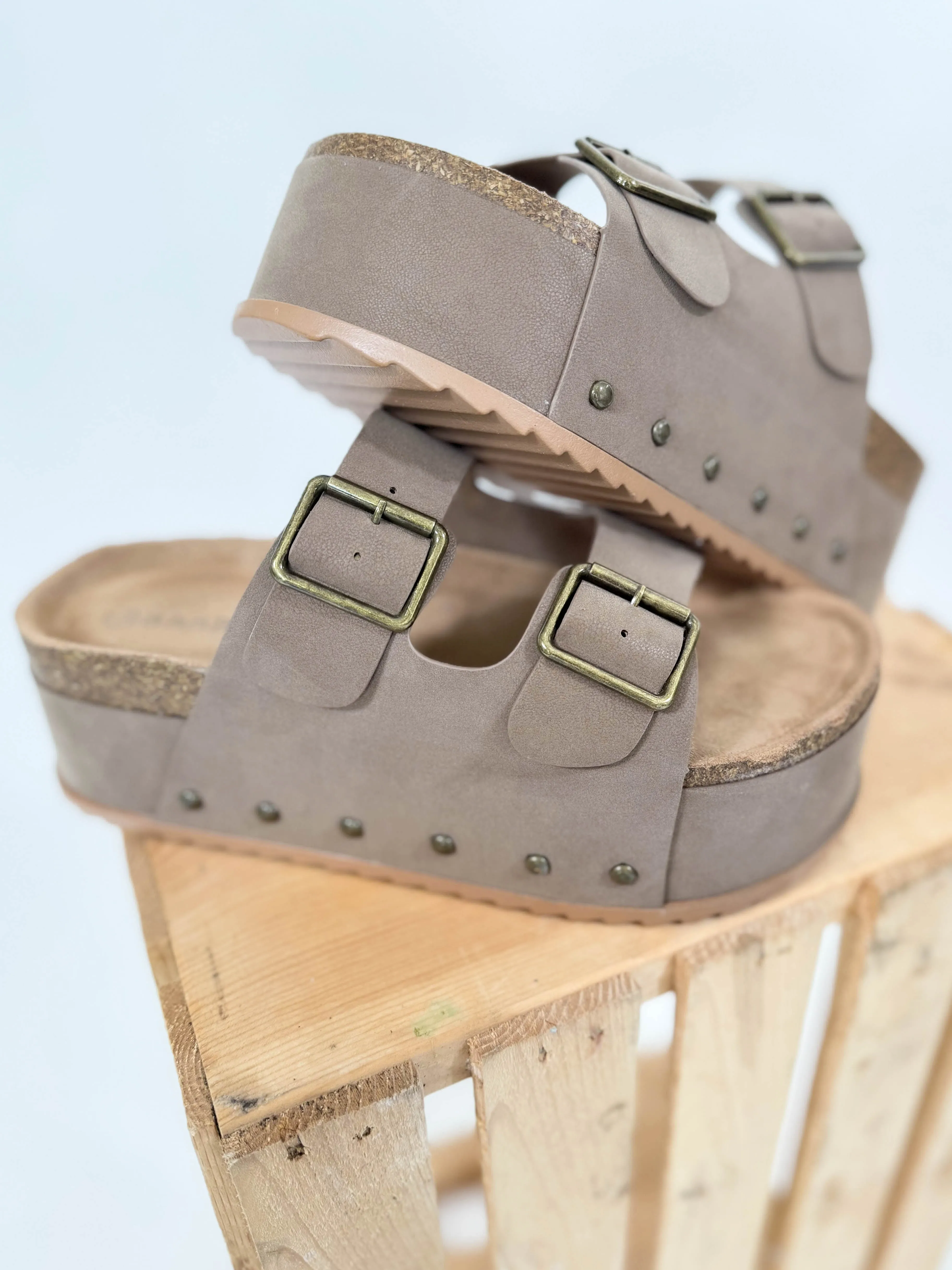 Nevada Platform Sandal- TAUPE