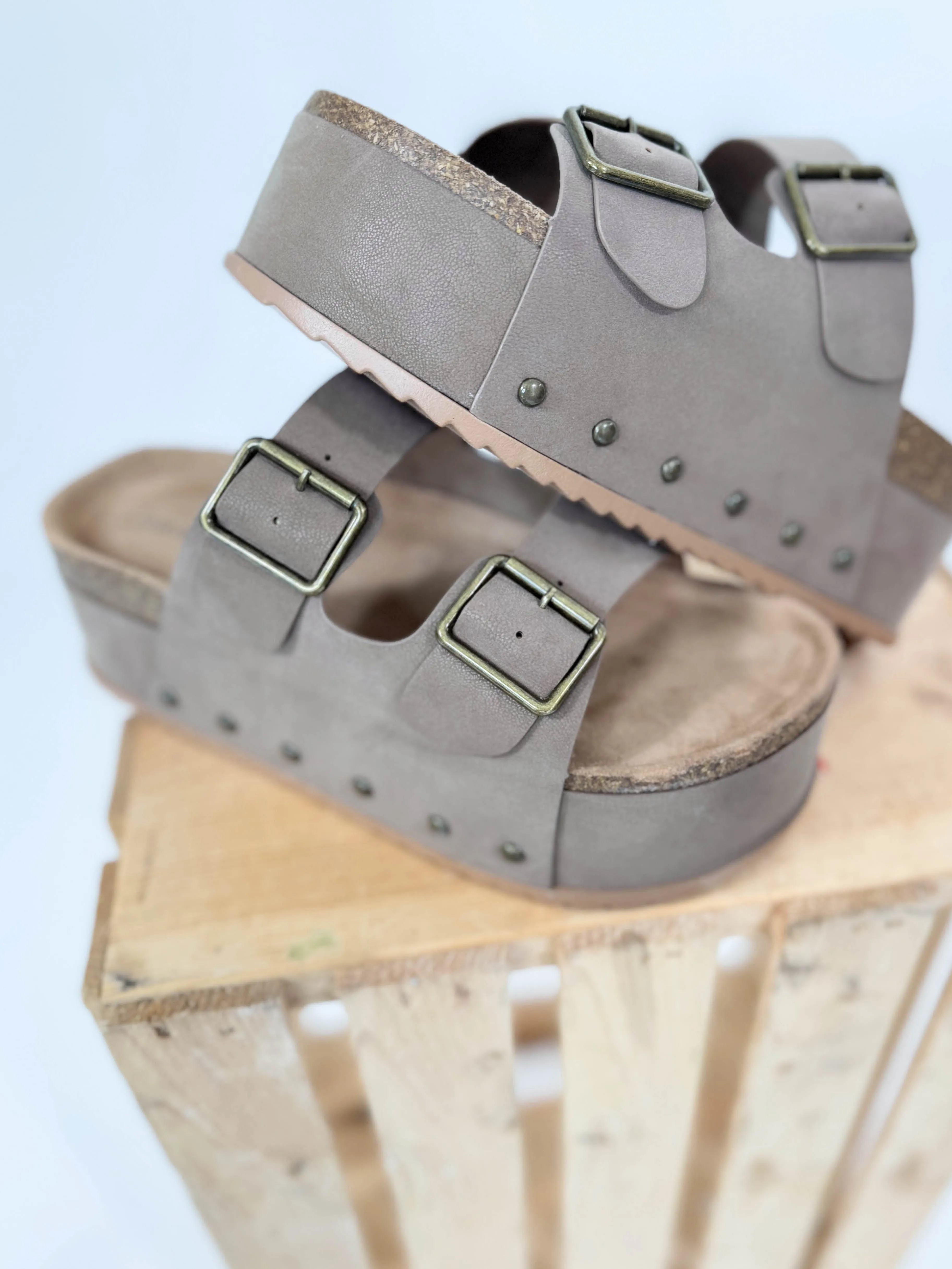 Nevada Platform Sandal- TAUPE