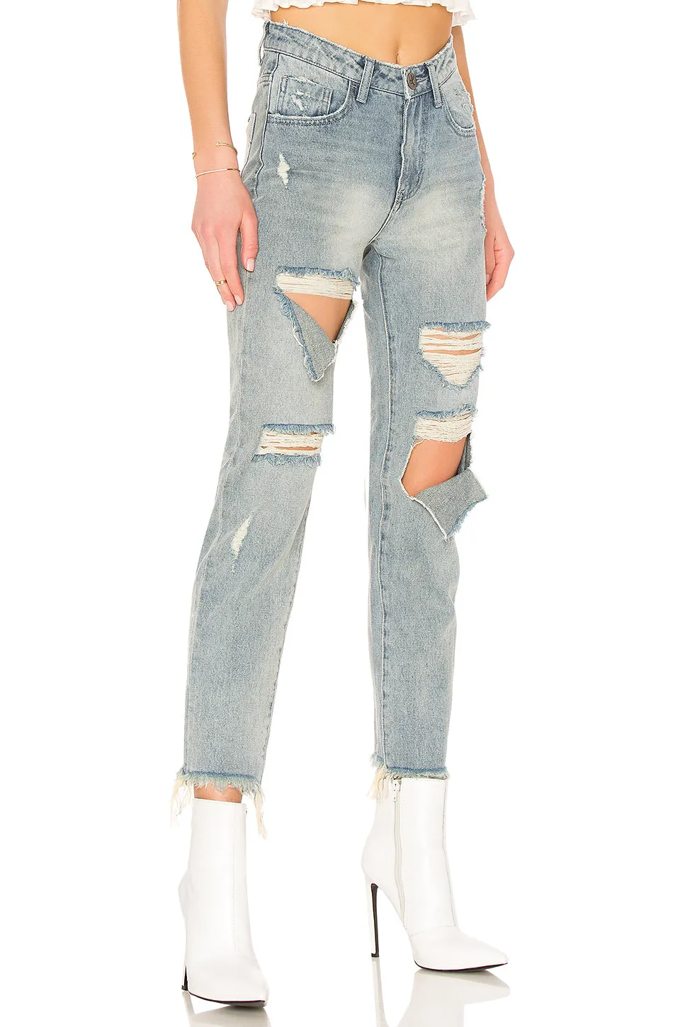 One Teaspoon Blue Storm High Waist Awesome Baggies Jeans